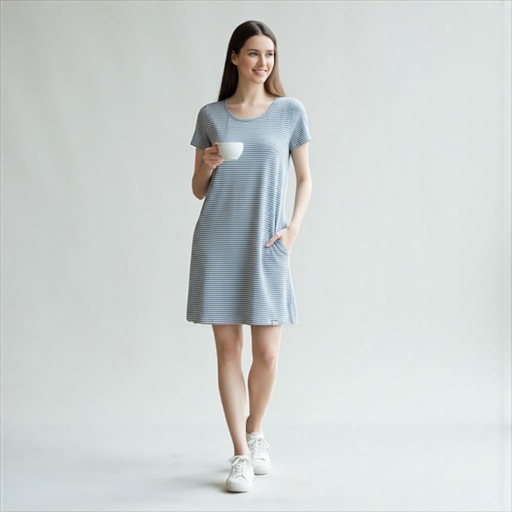 Faherty Sanibel Striped Dress in Blue/ White Stripe